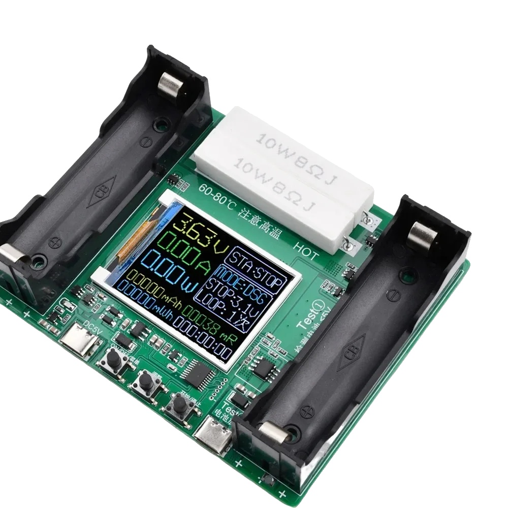 Batteriekapazitätstester, Digitalanzeige, Type-c-ladung, 2-kanal