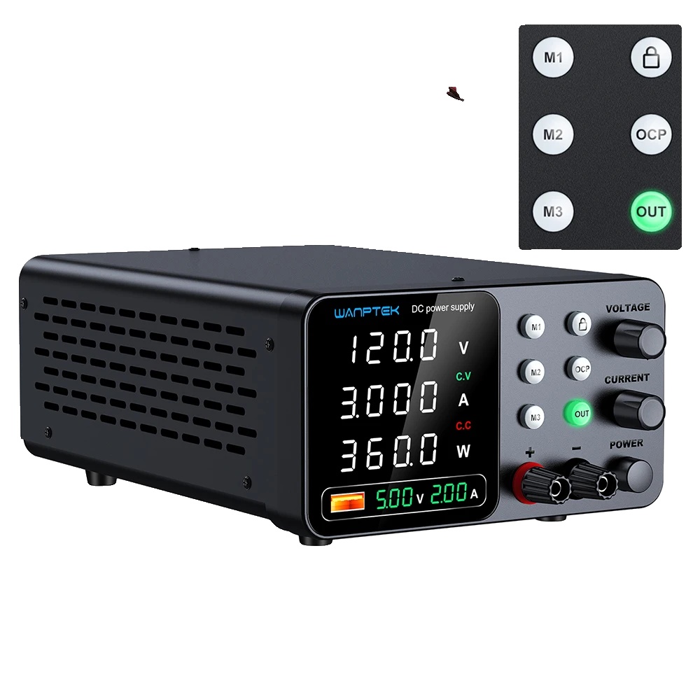 Dc-netzteil, Einstellbare Spannung, Kompaktes Design, Wjtpsc 120v 3a Schwarz