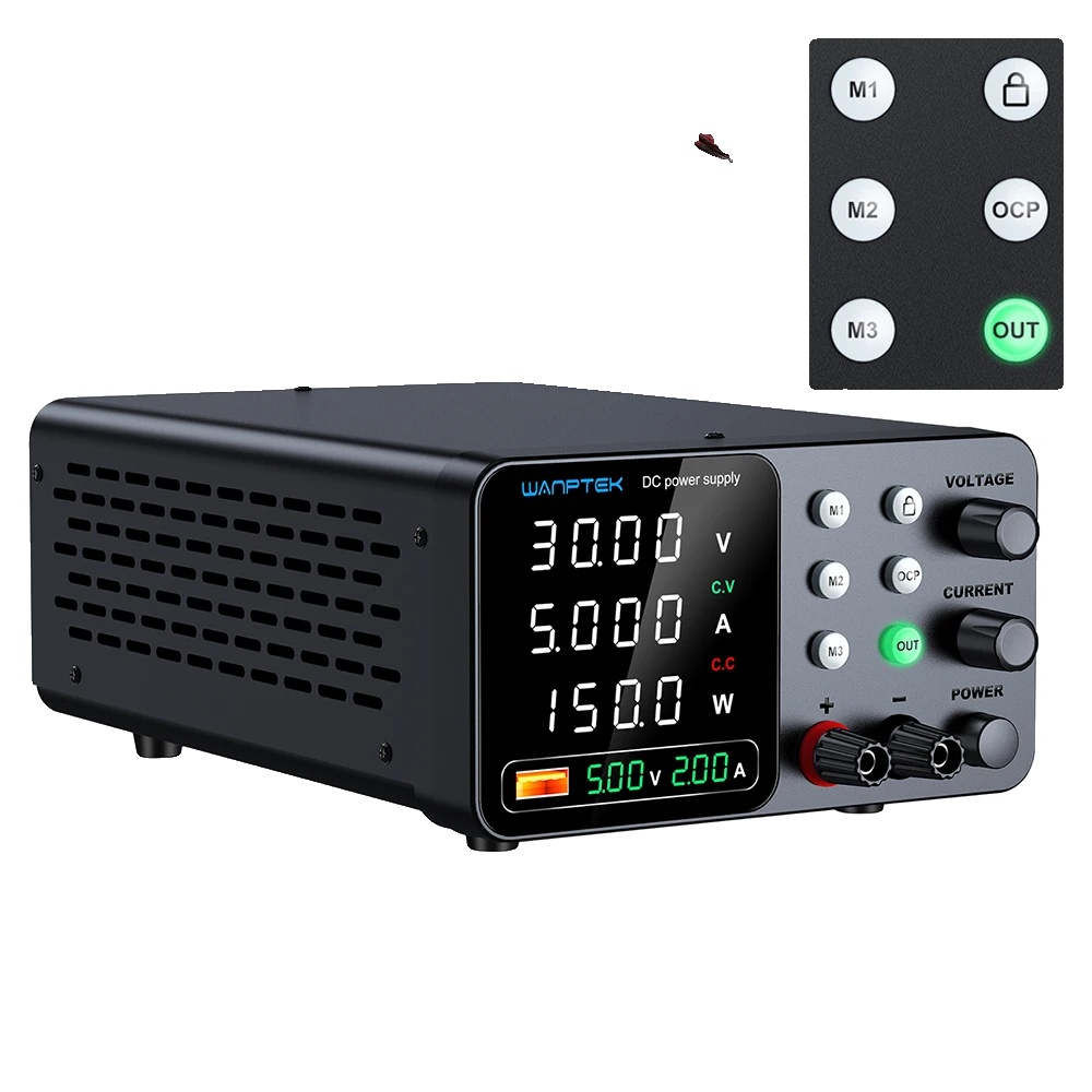 Dc-netzteil, Einstellbare Spannung, Kompaktes Design, Wjtpsc 30v 5a Schwarz