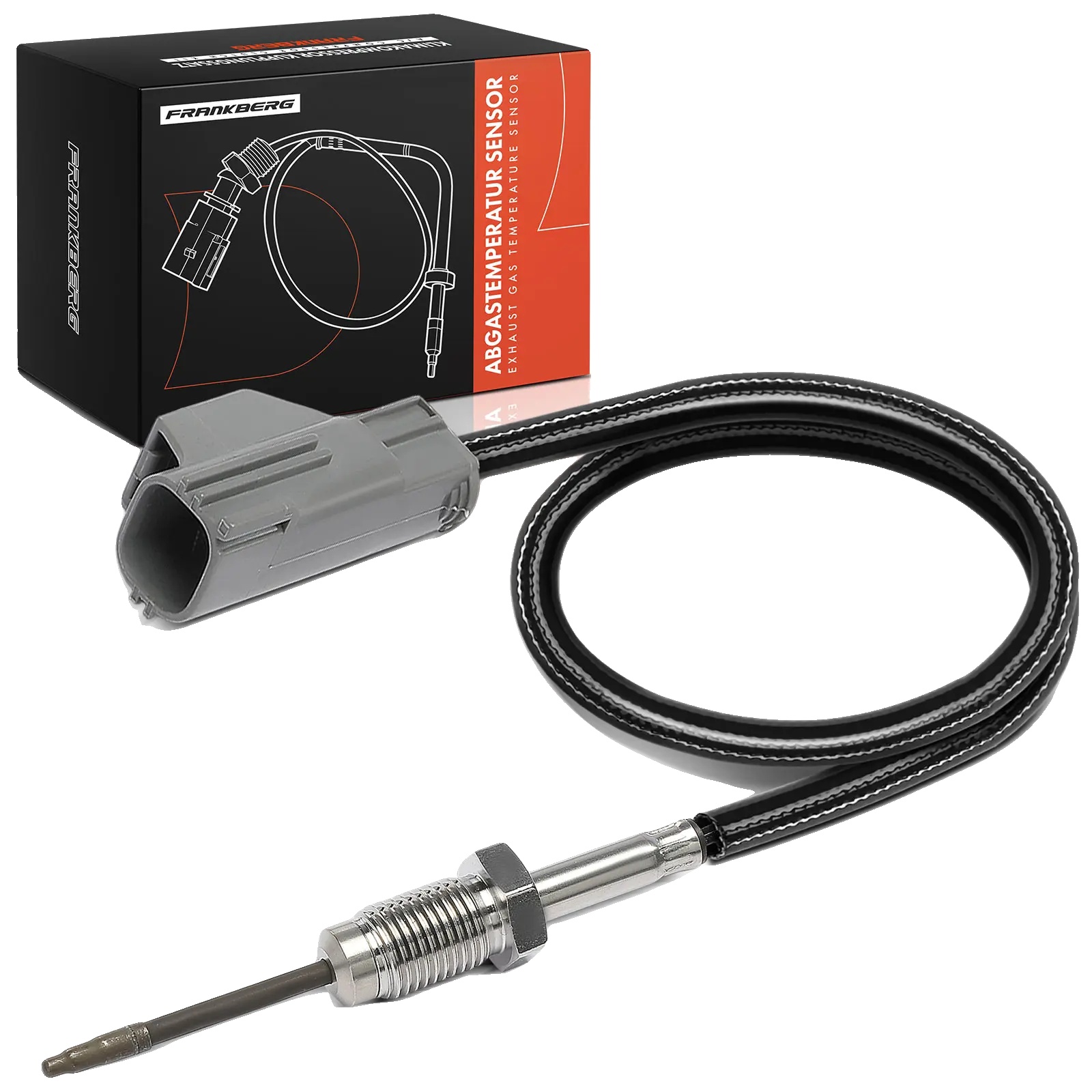 Temperatursensor, M12x1,25 Gewindegröße, Kabellänge 435 Mm, 2 Anschlusskontakte, Weiße Anschlussfarbe, Winkeliges Anschlussgehäuse