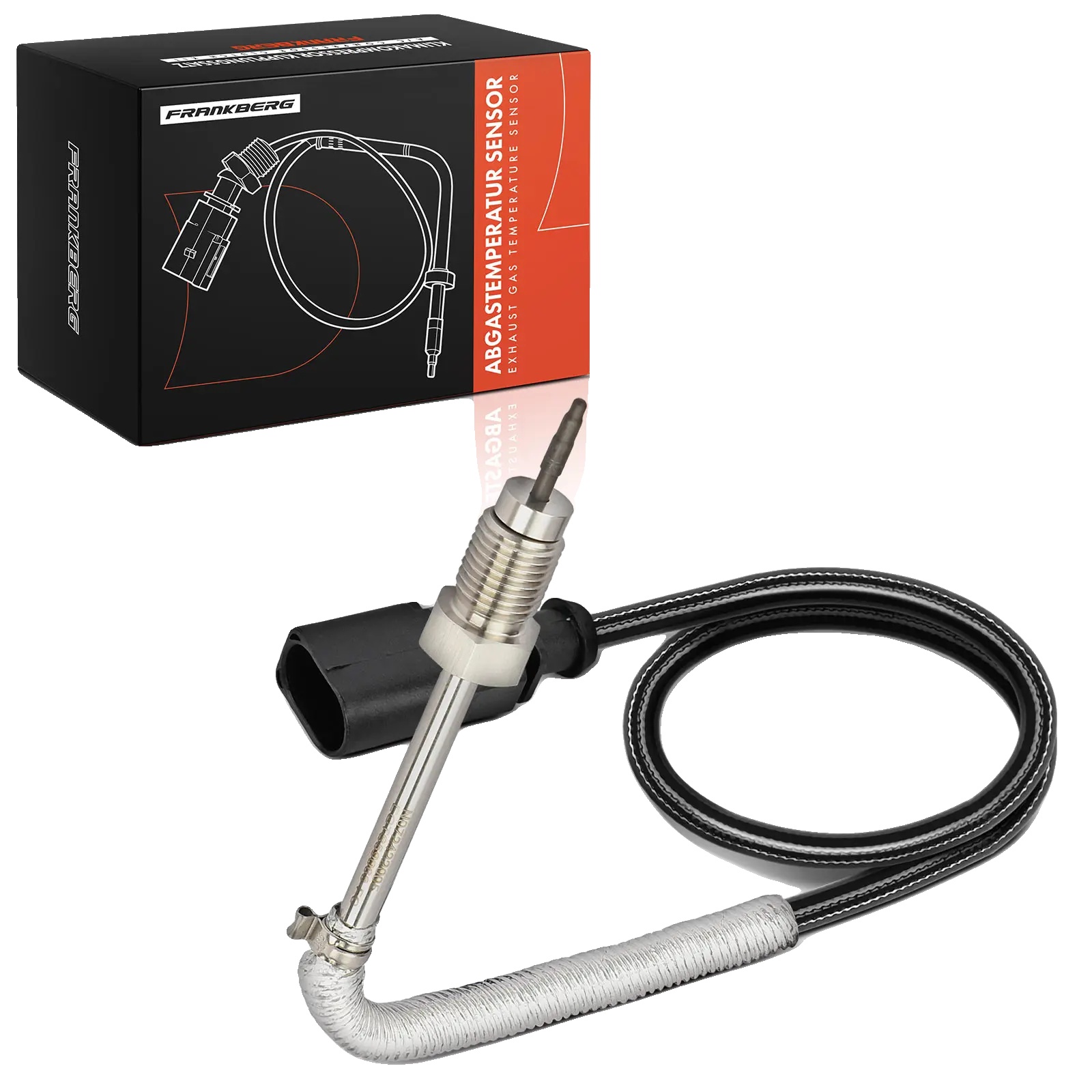 Temperatursensor, Kabellänge 625 Mm, Gewindegröße M14x1,5, 2 Anschlusskontakte, Schwarze Farbe, Schlüsselbreite 17 Mm