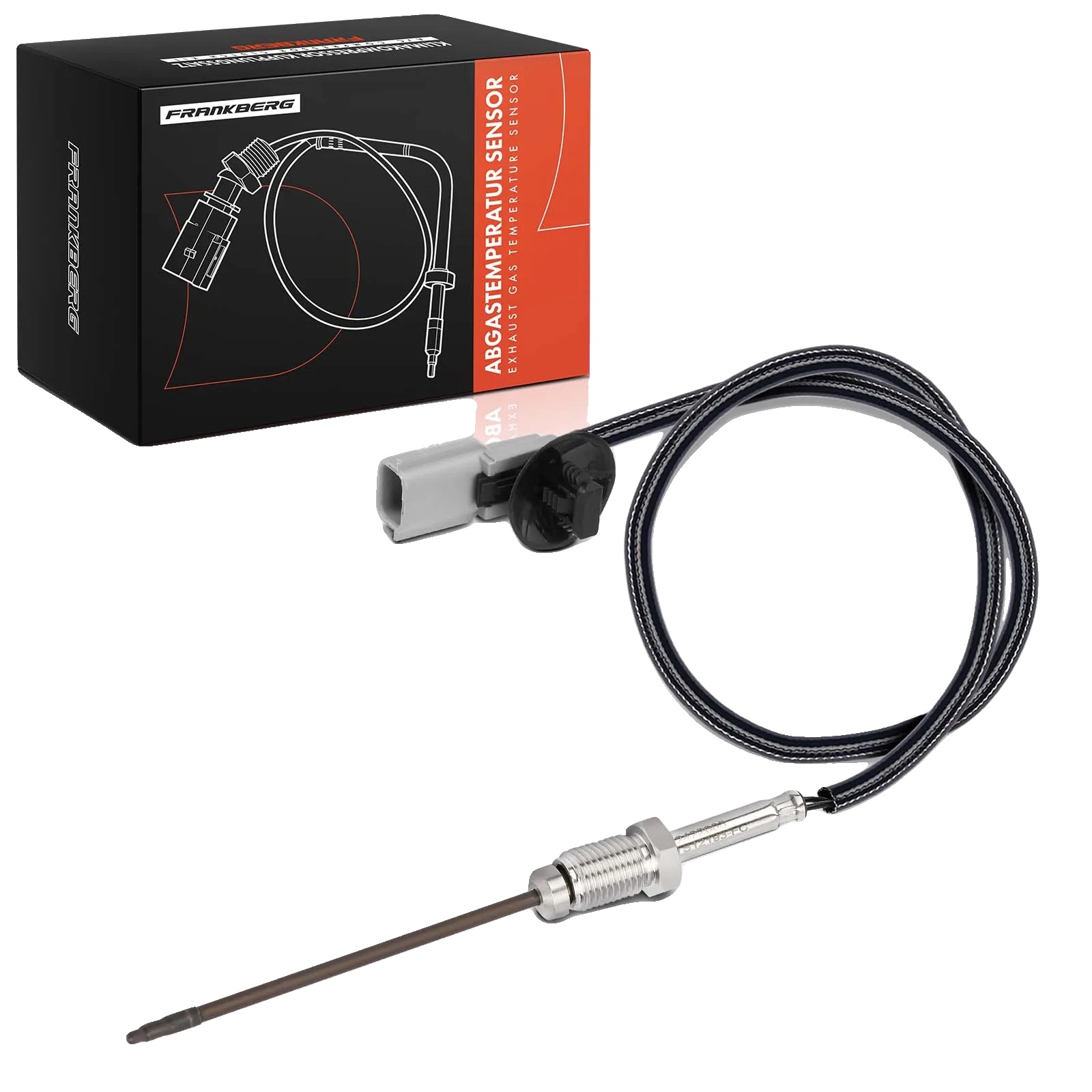 Temperatursensor, M12x1,25 Gewindegröße, 570 Mm Kabellänge, 2 Anschlusskontakte, Graue Farbe, Winkelförmiges Gehäuse