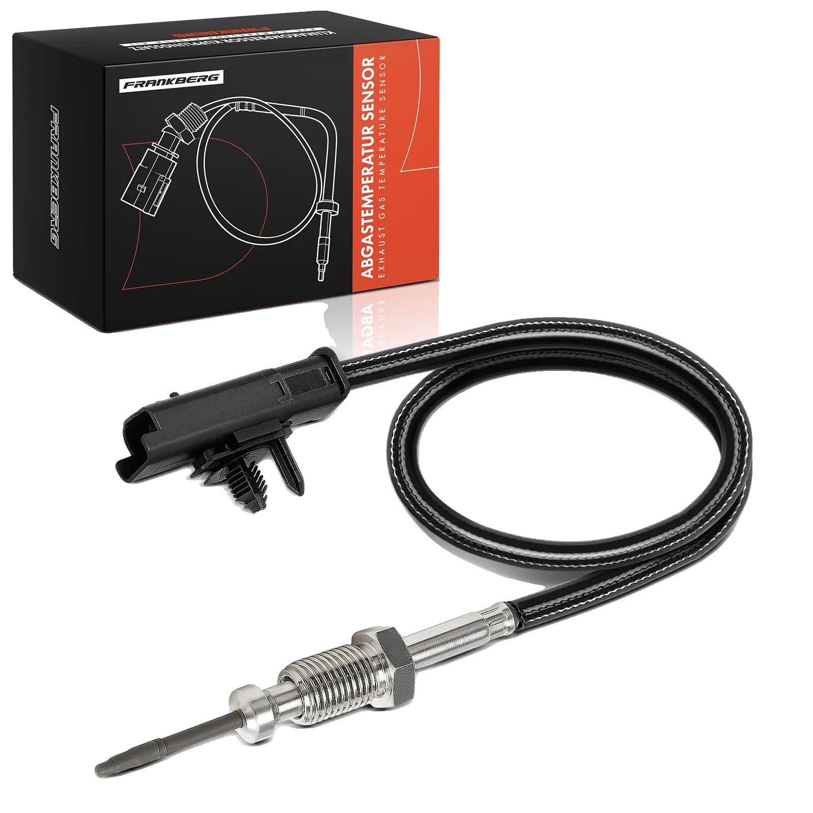 Temperatursensor, Ntc-sensor, 350 Mm Kabellänge, M12x1,25 Gewindegröße, 2 Anschlusskontakte, Schwarze Anschlussfarbe