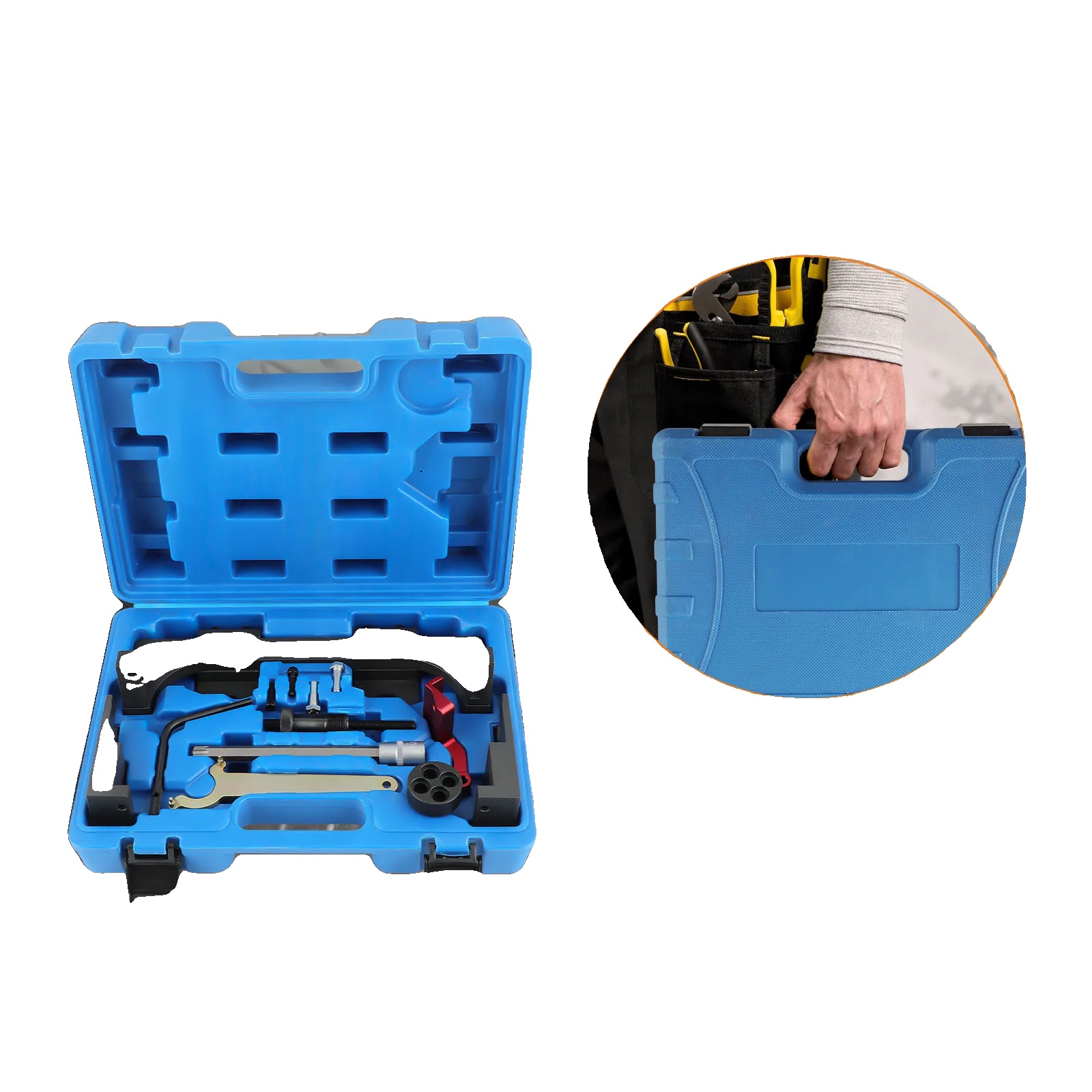Motorsteuerungssperrwerkzeug-set, Hochfester Stahl, Länge 38 Cm, Breite 27 Cm, Höhe 12 Cm, Gewicht 7 Kg