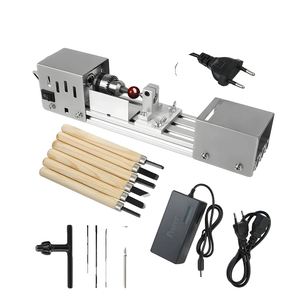 Mini Holz-drehmaschine, Variable Geschwindigkeit, Kompaktes Design, 220v