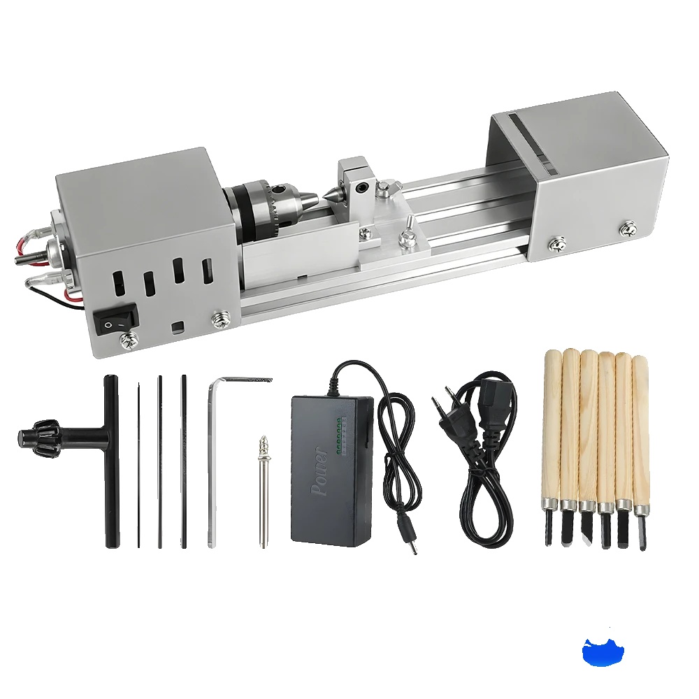 Holz-drehmaschine, Stufenlose Geschwindigkeitsregelung, Kompaktes Design, 220v