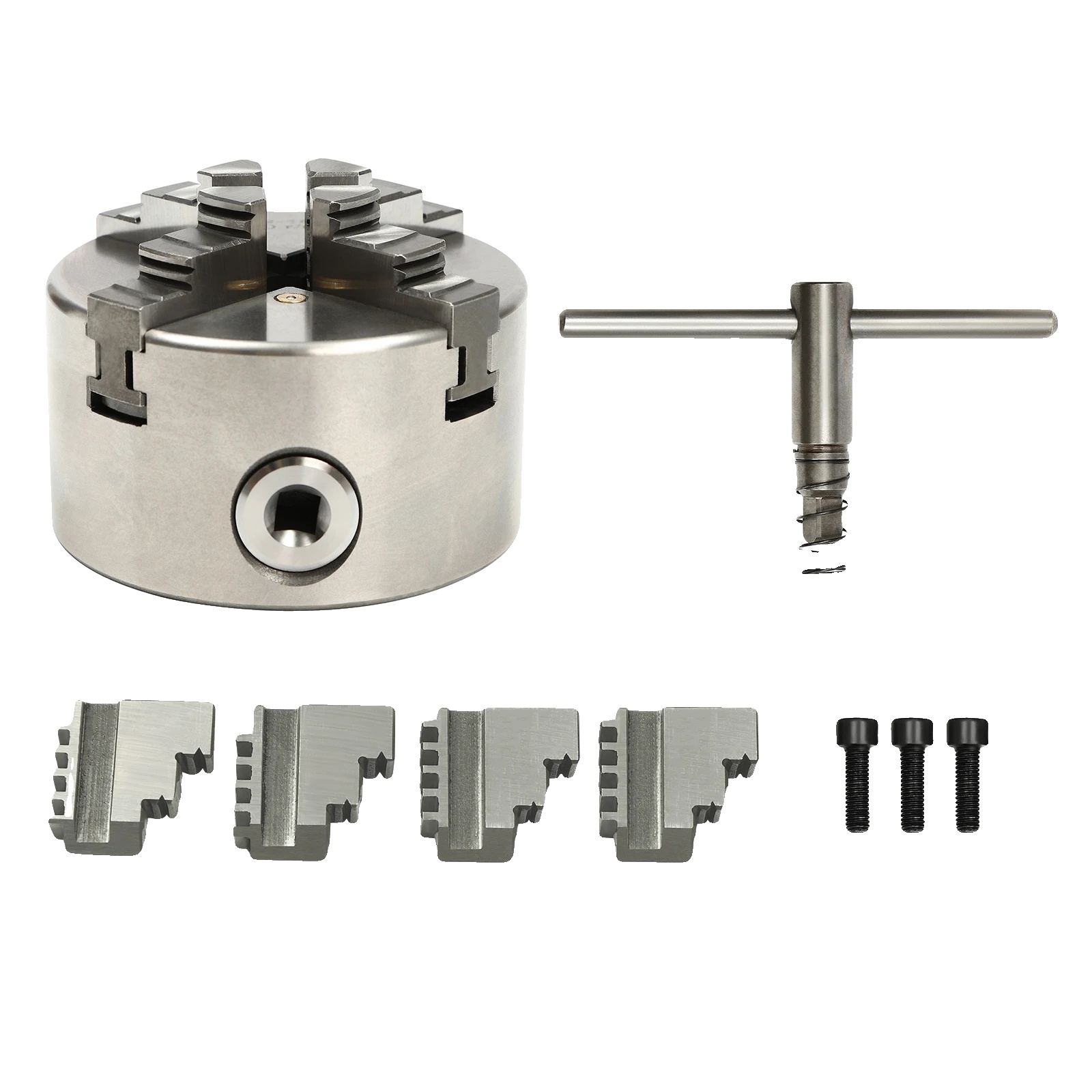 Selbstzentrierendes Spannfutter-kit, 6600 U/min, Kompatibel Mit Drehmaschinen, Silber