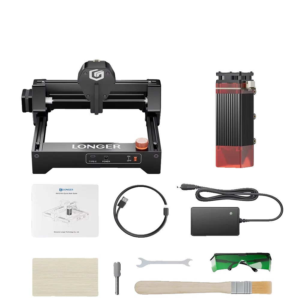Lasergravierer, 130x140mm Arbeitsbereich, Mehrere Verbindungen, Längerer Ray5 Mini 3.5w