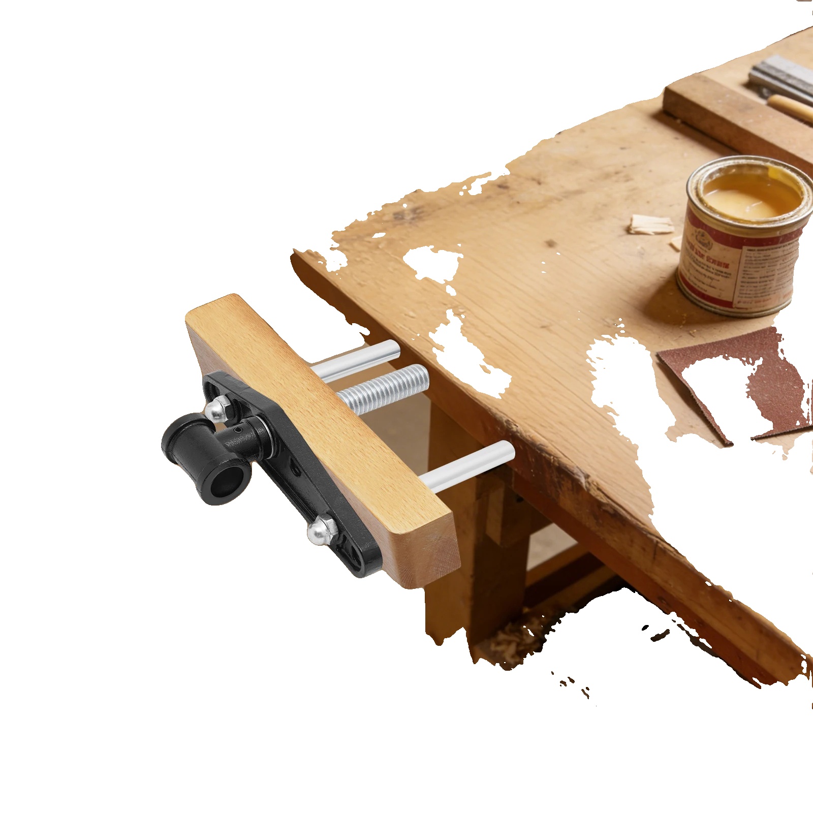 Bohrvize, Gusseisen Q235 Stahl, 10,5 Cm Breite, 50 Cm Stangenlänge, 3 Cm Öffnung, 8,29 Kg Gewicht
