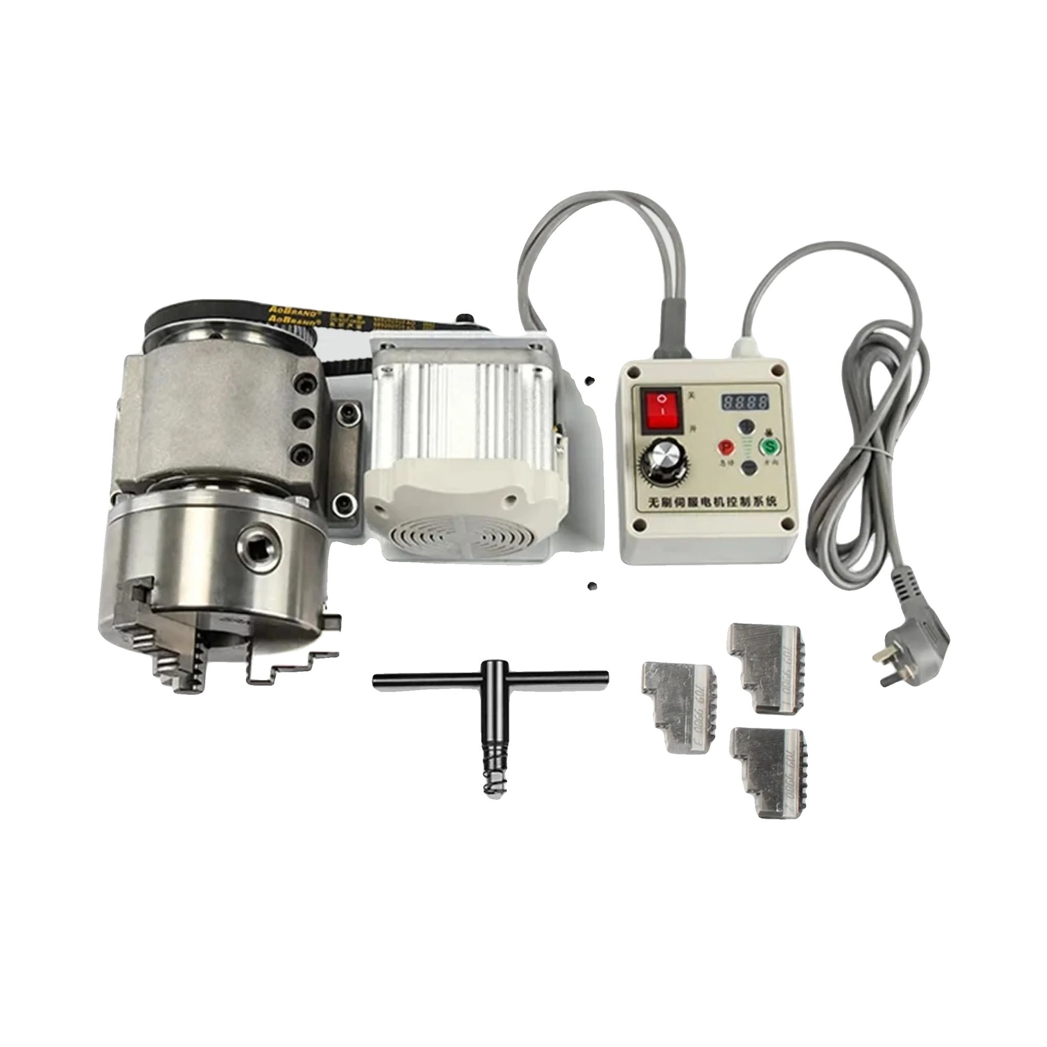 Rotary-achse, Spannfuttergröße 125 Mm - 160 Mm, Bürstenloser Motor, 750 W Leistung, Drehzahlbereich 0-4500 U/min, Grundgröße 300x150x10 Mm