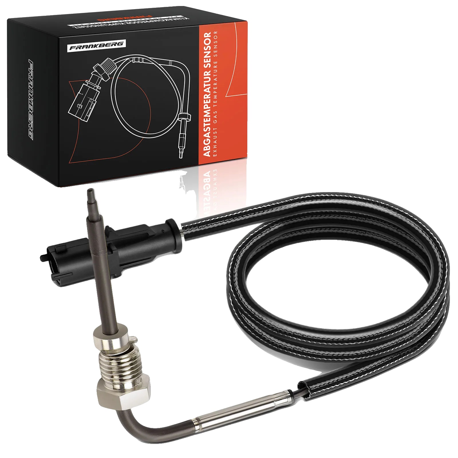 Temperatursensor, Kabellänge 690 Mm, Gewindegröße M14x1,5, 2 Anschlusskontakte, Schlüsselgröße 17, Schwarze Anschlussfarbe