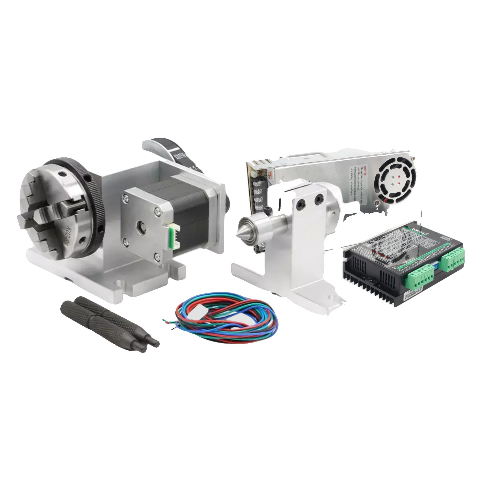 4. Achse Kit, Nema17 Schrittmotor, Präzisionsbearbeitung, K12-65mm 4jaw & Driver & Power