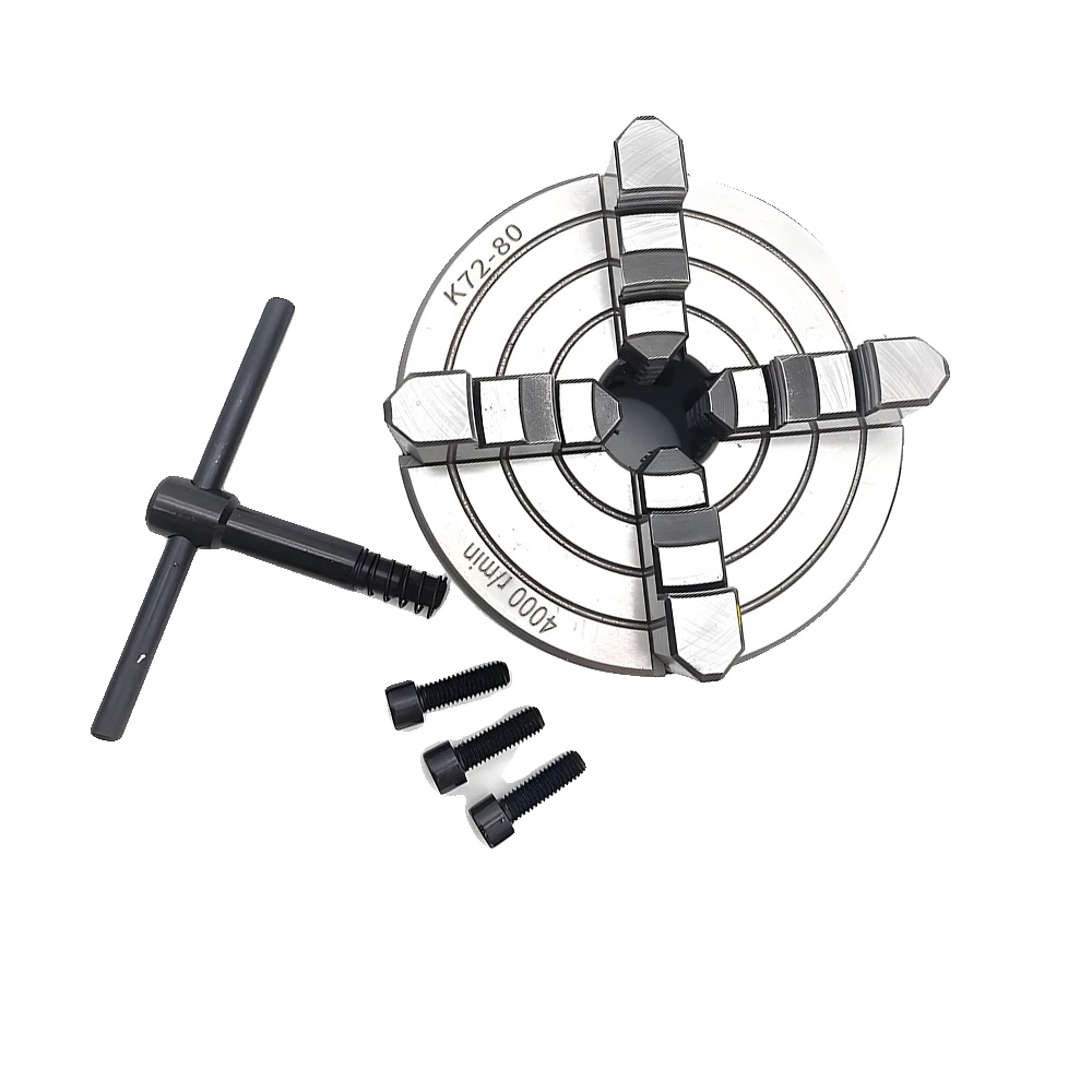 Drehfutter, 4 Backen, Maximale Durchmesser 80 Mm, Unabhängige Backeneinstellung, Ce-zertifiziert, Kompatibel Mit Mini-metall-drehmaschinen