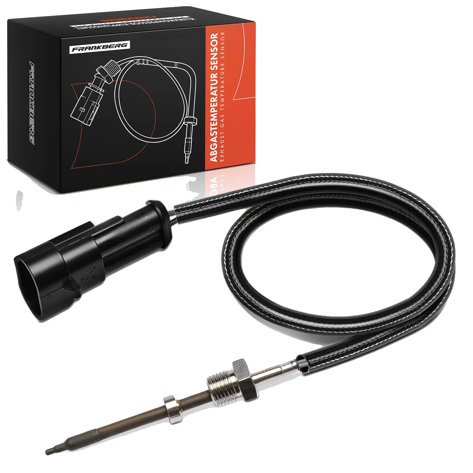 Temperatursensor, Kabellänge 750 Mm, Gewindegröße M14x1,5, Kompatibel Mit Iveco Eurocargo 1991-2015, 2 Anschlusskontakte, Schwarze Anschlussfarbe