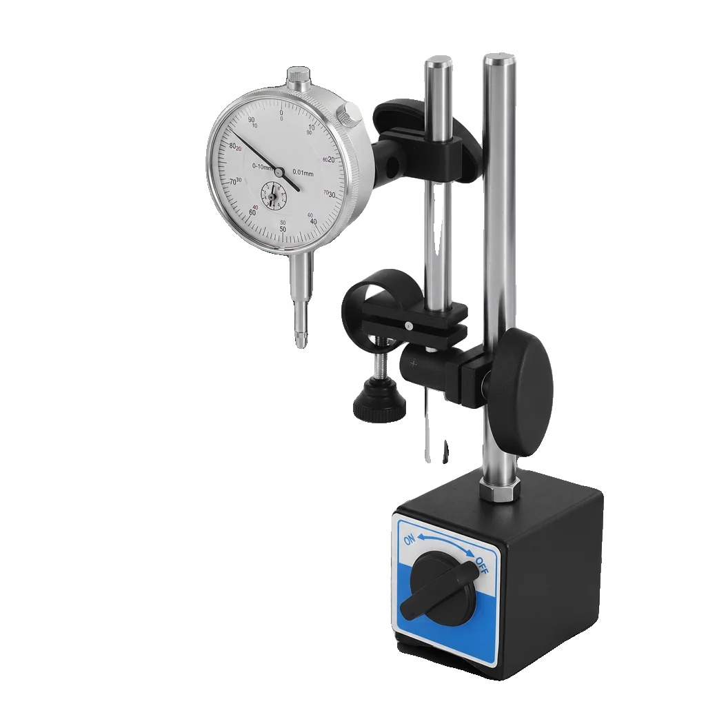 Messuhr, Messbereich 0-10mm, Genauigkeit 0,01mm, Analoganzeige, Magnetbasis-halter, Vertikaler Stil