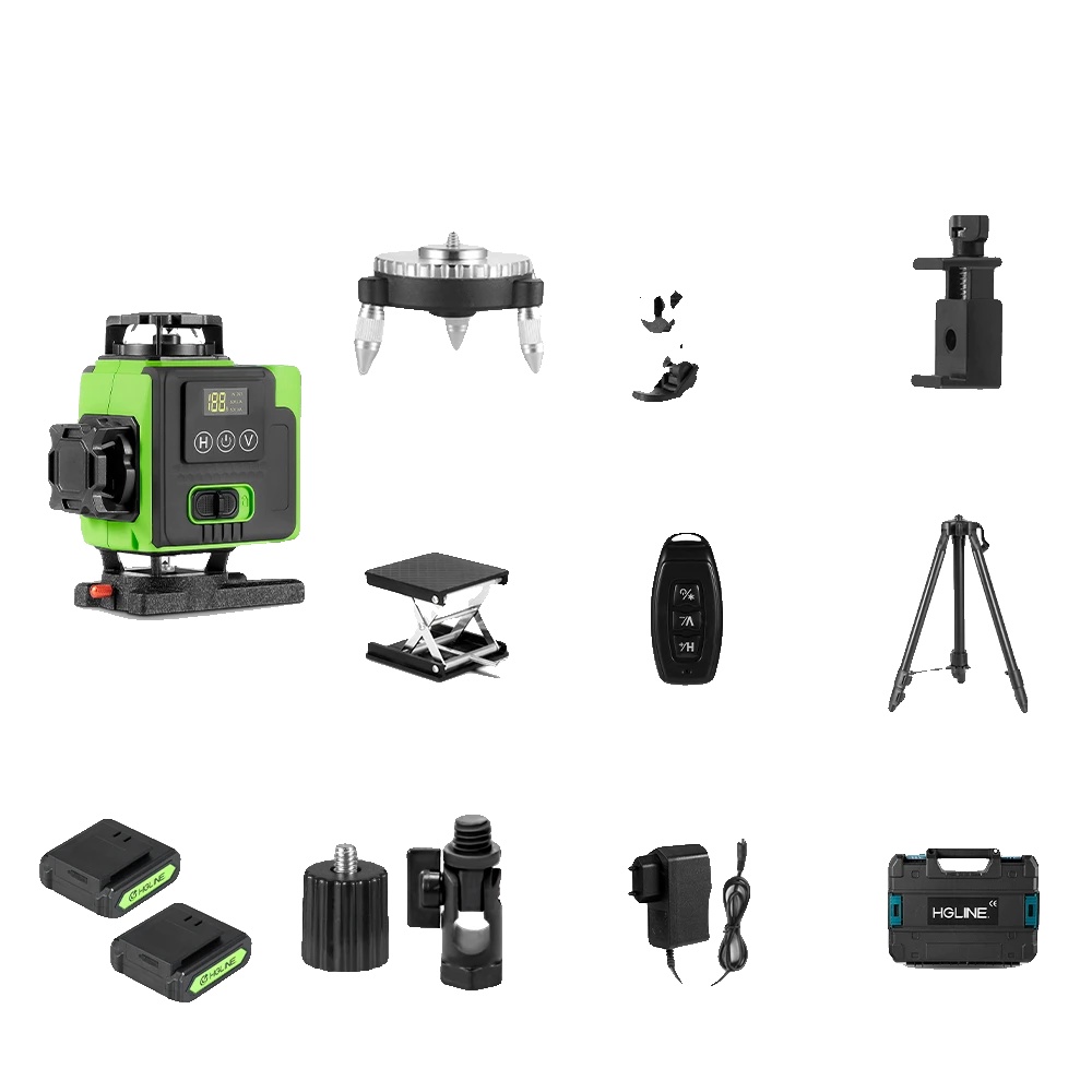 Laser-niveau, Fernbedienung, Hohe Präzision, 2xbattery Set B