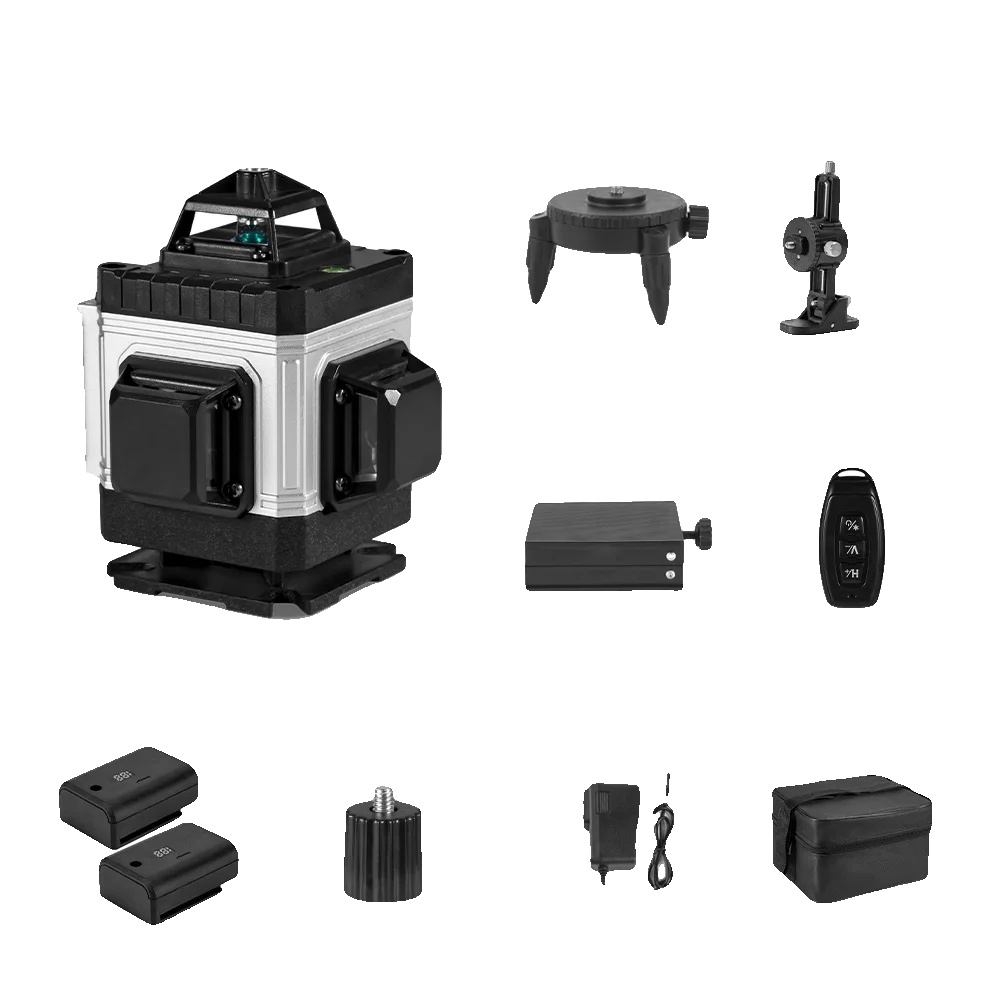 Laser-nivelliergerät, 16 Linien, Fernbedienung, 2xbatterie Set, 100v-240v Eu Stecker Typ C