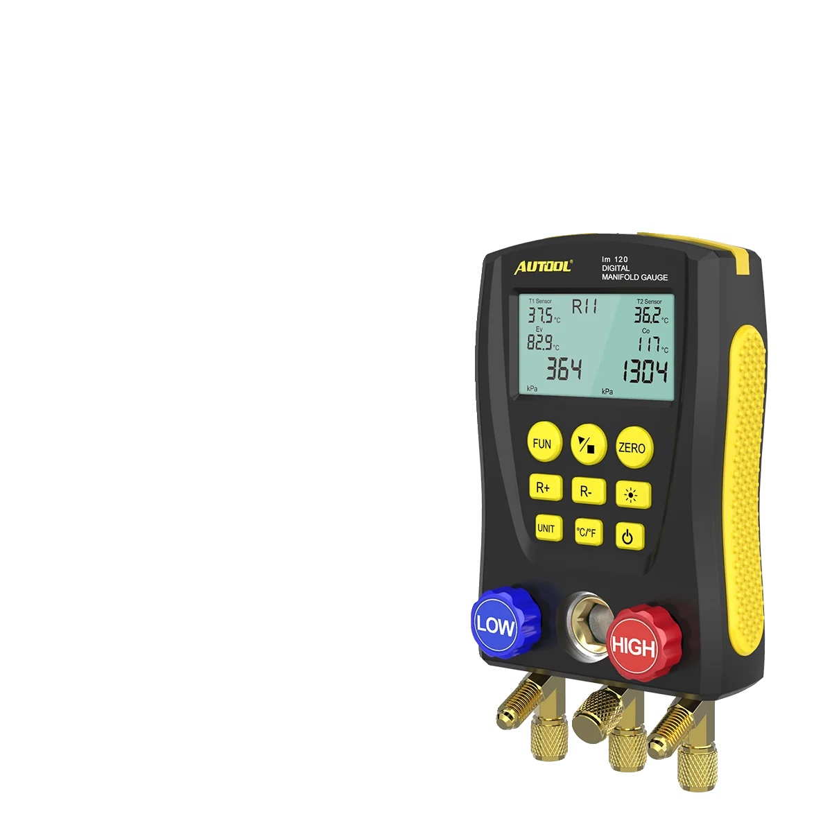 Digitales Hvac-manifold, Druckprüfgerät Kpa/mpa/bar/inhg/psi, Vakuumprüfgerät Kpa/mpa/bar/inhg/psi, Hochpräzise Datenerfassung, Abmessungen 170mm X