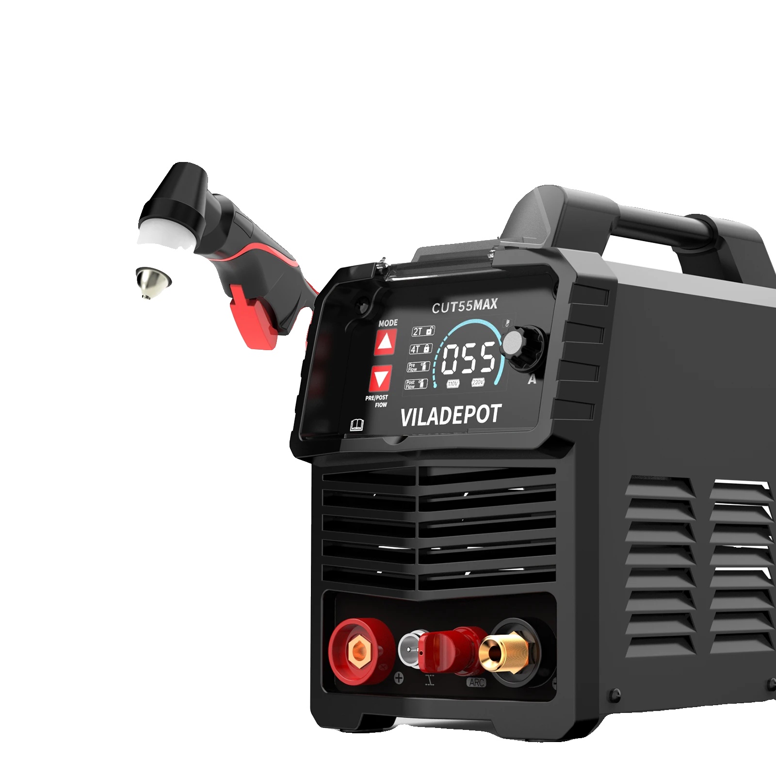 Plasmaschneider, 220v, 55a, Schnittstärke 15mm, Gewicht 8,8kg, 2t/4t Modi