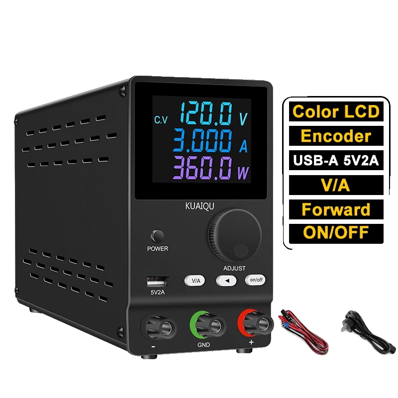 Dc-netzteil, Einstellbare Spannung, Hohe Präzision, 120v 3a 360w Schwarz