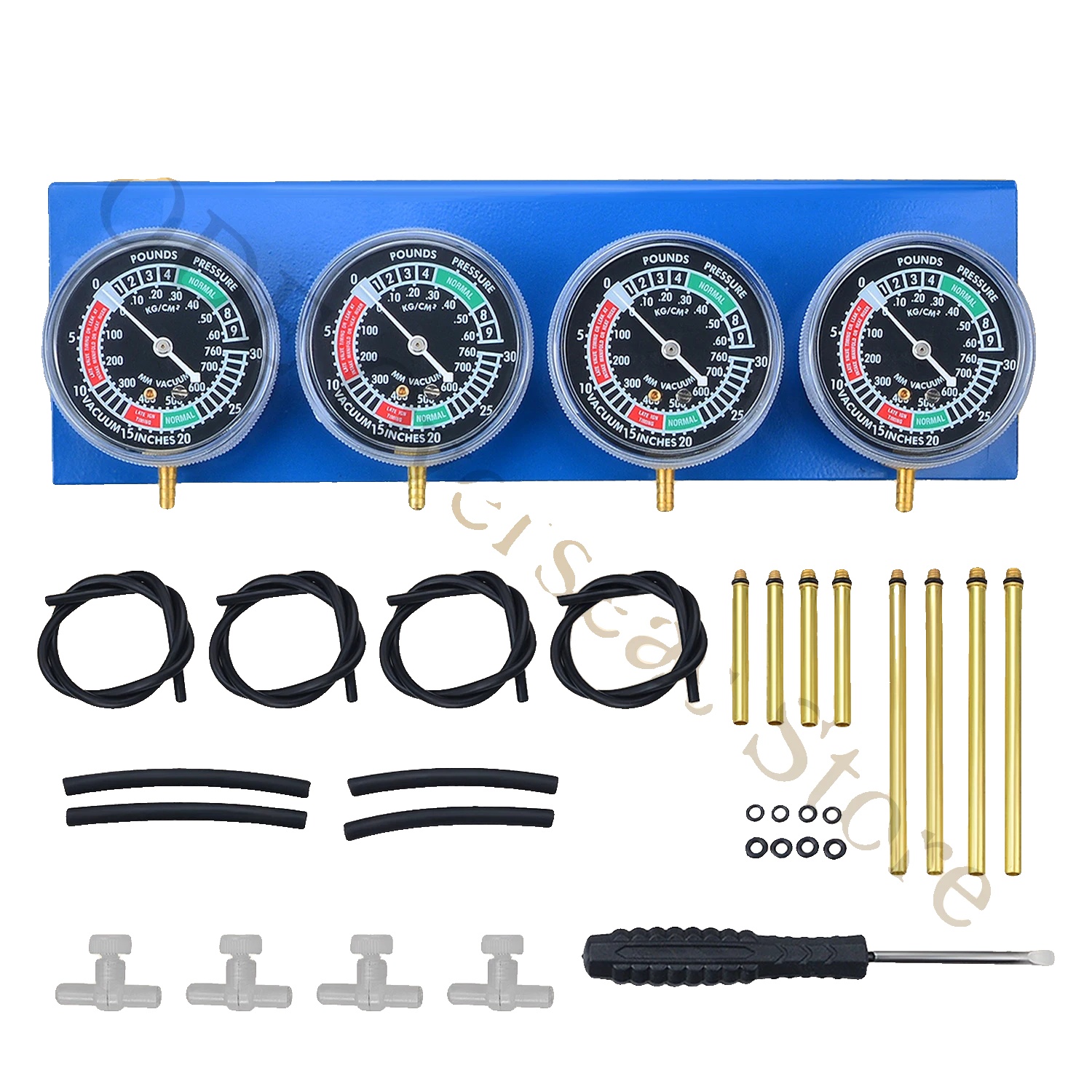 Vergaser-synchronisierer, Robuster Metallbasis, 65mm Und 180mm Erweiterungen, Geeignet Für 4-zylinder-motoren, Ausgezeichnete Qualität Vakuummeter,