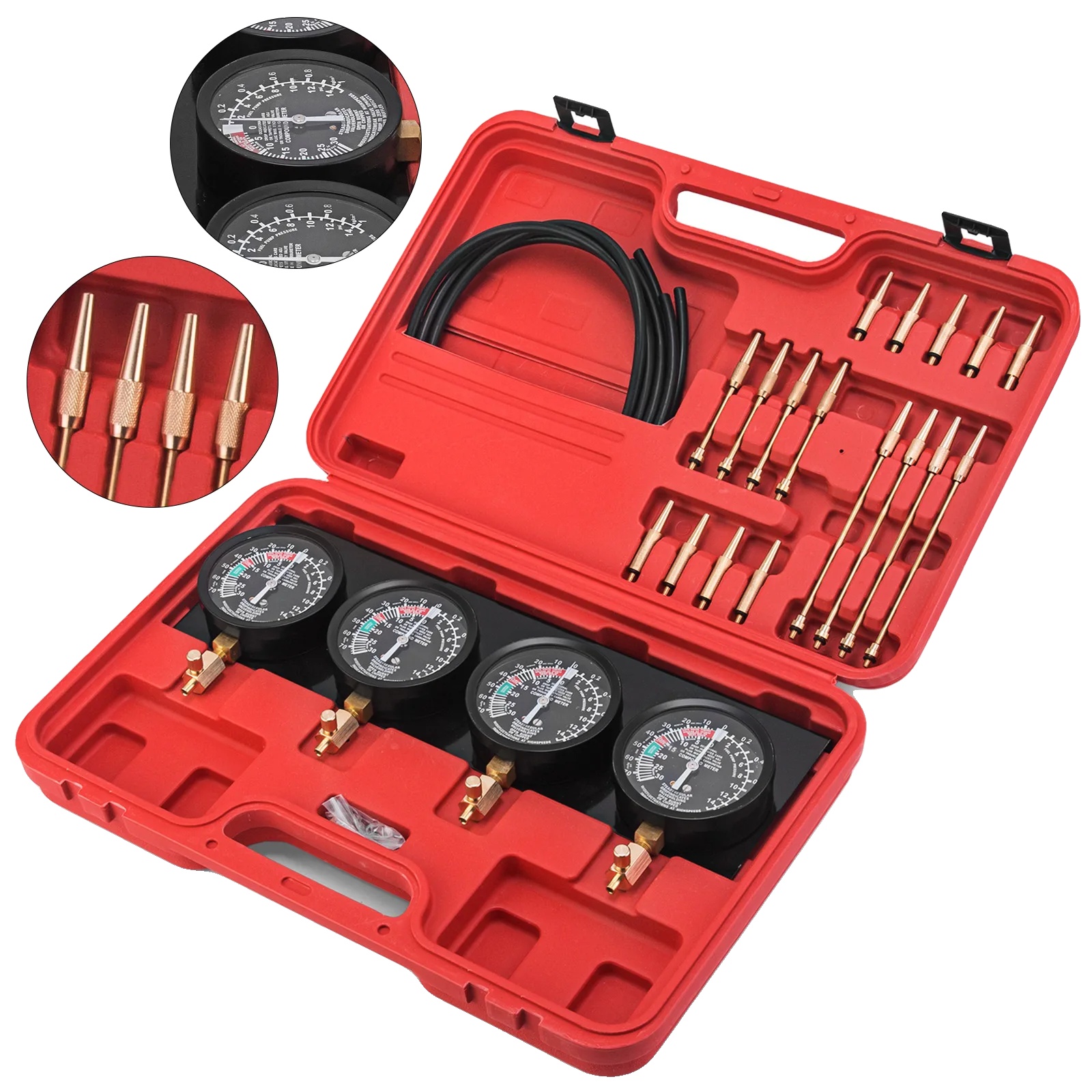Vergaser-synchronisierer, 4 Präzisionsmessgeräte, Langlebiges Kupferdesign, Gold