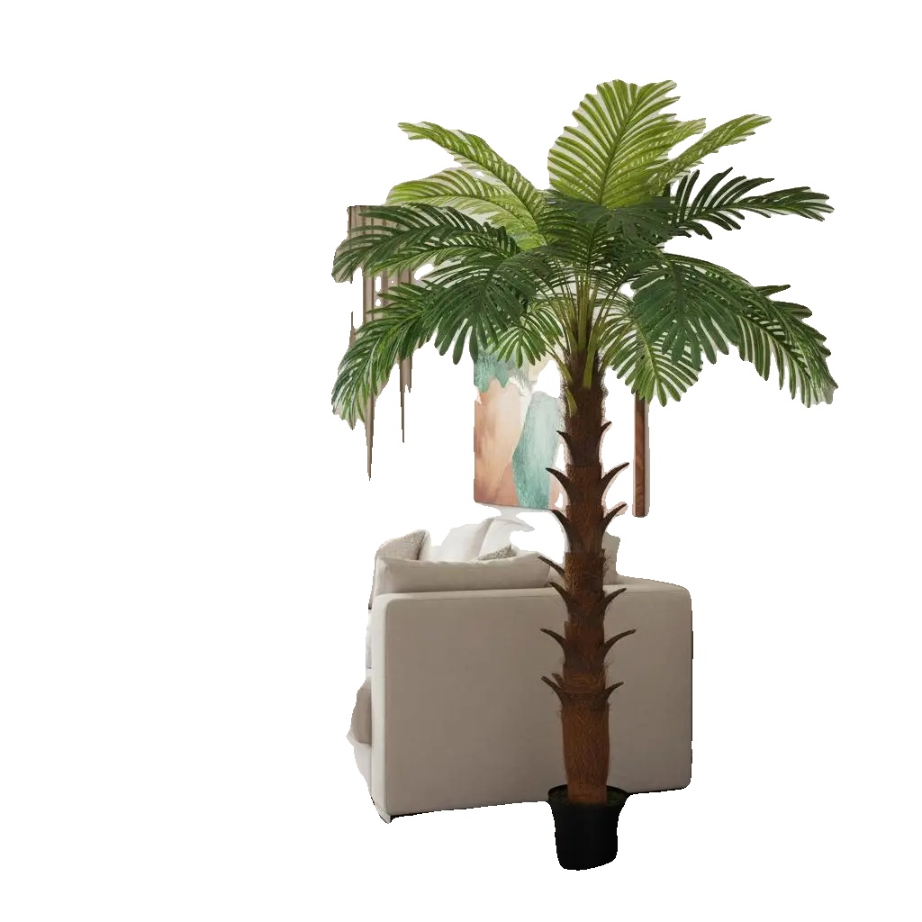 Künstliche Cycas Palme, Realistische Kunstpflanze, Dekorativer Baum Für Innenräume, Armeegrün