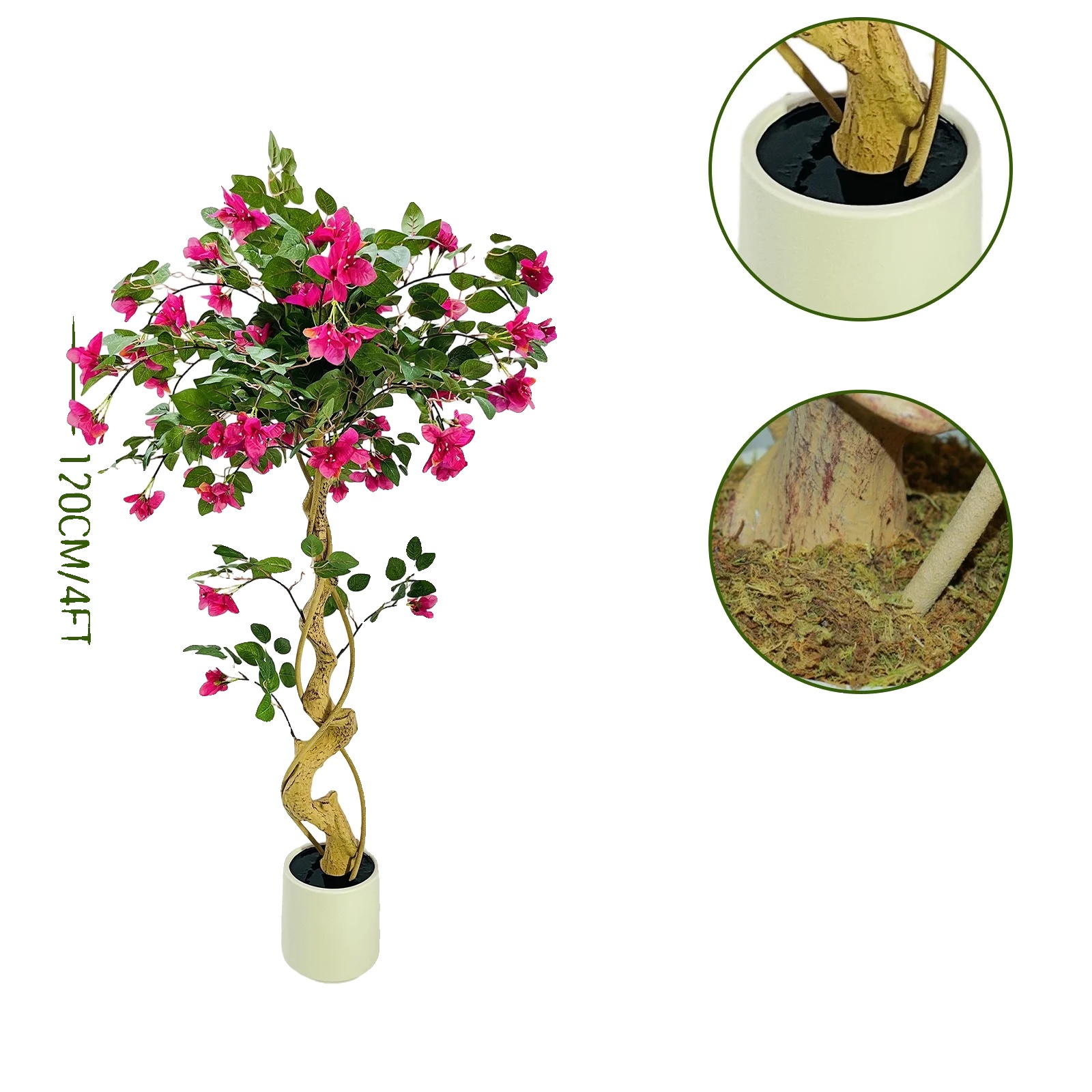 Künstlicher Bougainvillea-baum, Realistisches Design, Pflegeleicht, 120cm