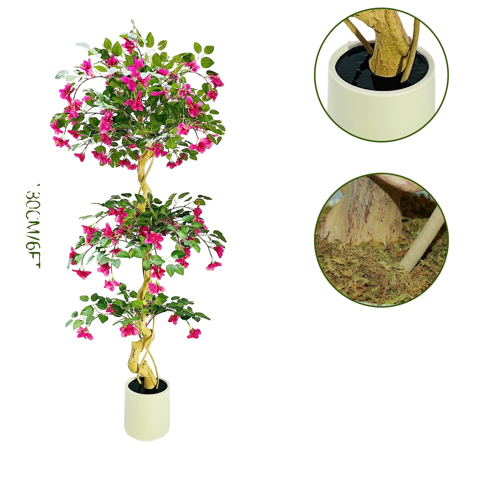 Künstlicher Bougainvillea-baum, Realistisches Design, Pflegeleicht, 180cm