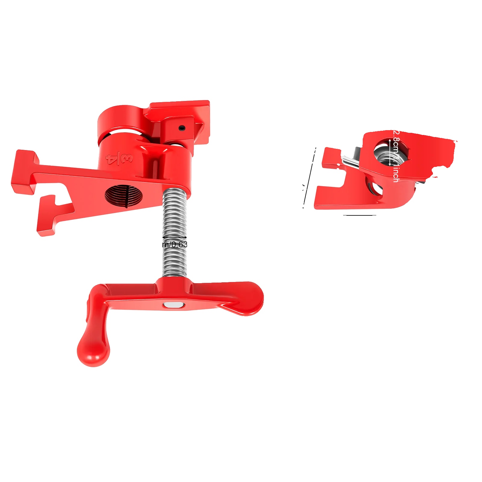 Rohrschellen-set, Gusseisen, Rutschfeste Füße, Rot