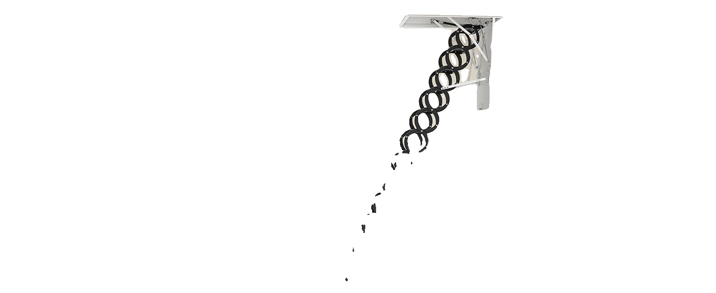 Dachbodenleiter, Ausziehmechanismus, Ergonomische Handläufe, Typ2