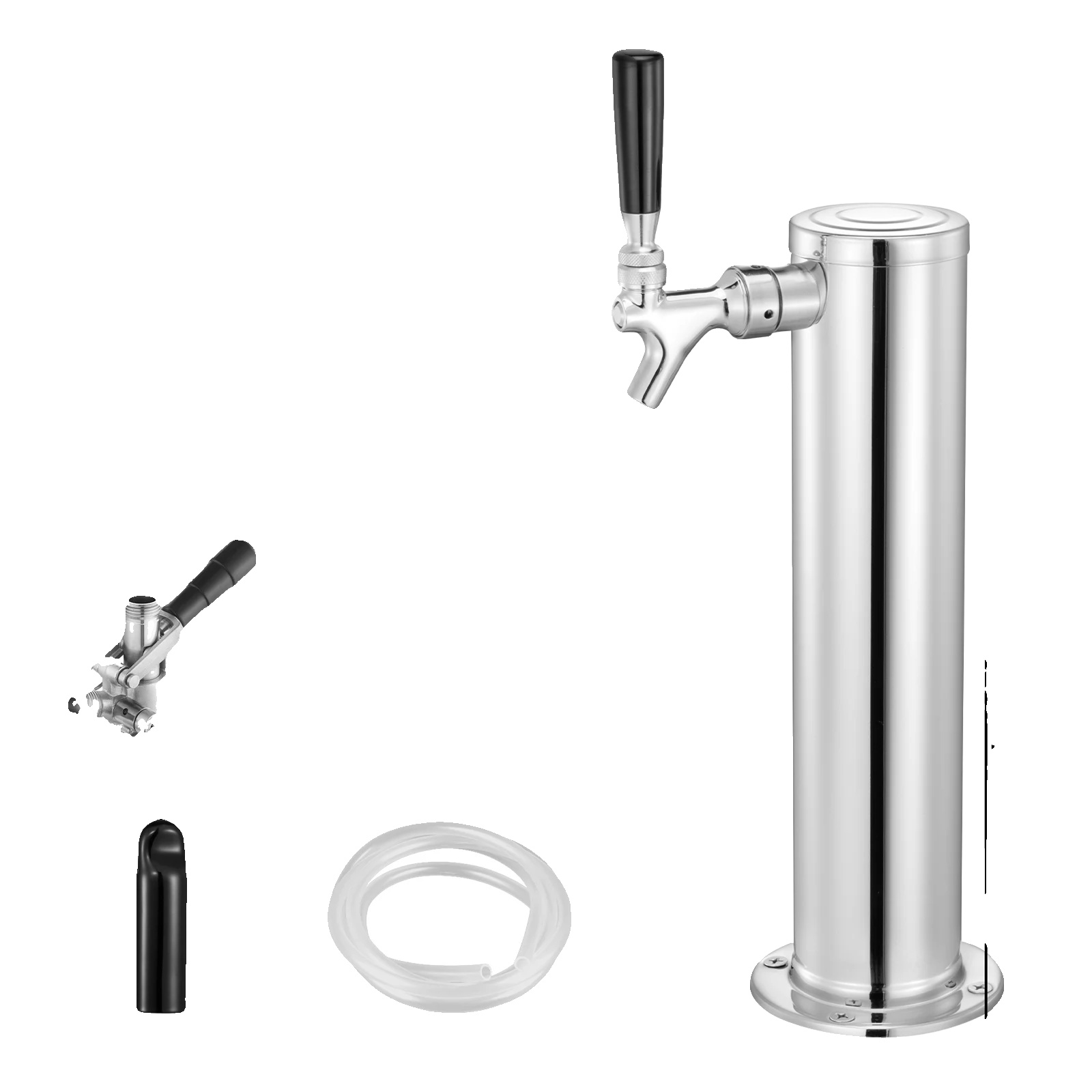 Bier Tower Dispenser, Einzelhahn, Dual Gauge Regler, 1 Wasserhahn S