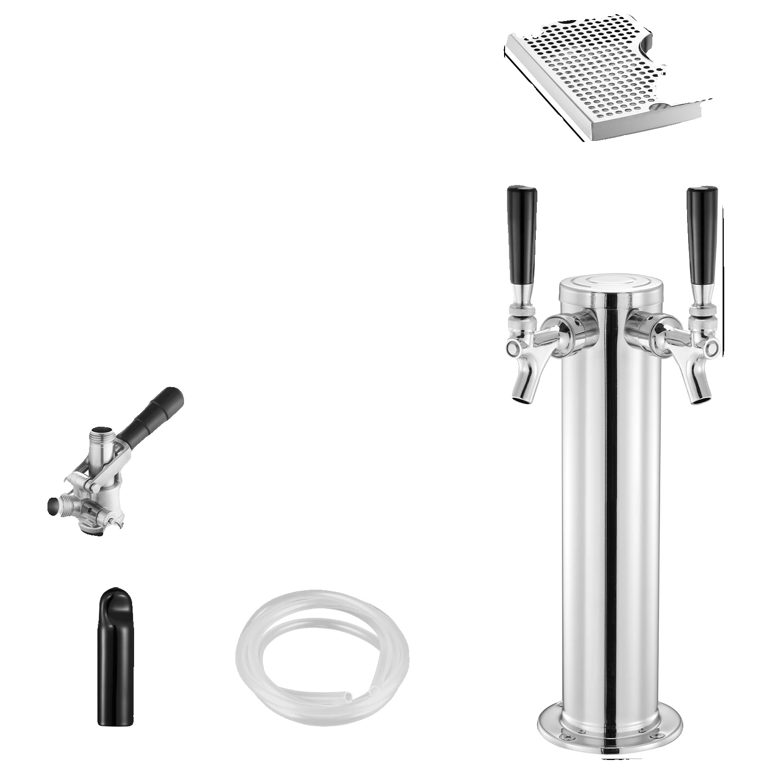 Bier Tower Dispenser, Einzelhahn, Dual Gauge Regler, 2 Wasserhahn S Tropfschale