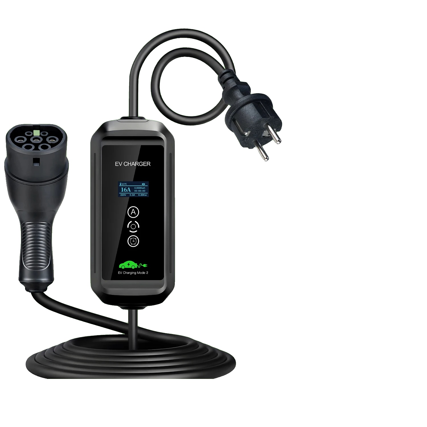 Tragbares Ev-ladegerät, Einstellbarer Strom, 3,6 Kw Ausgang, Typ2
