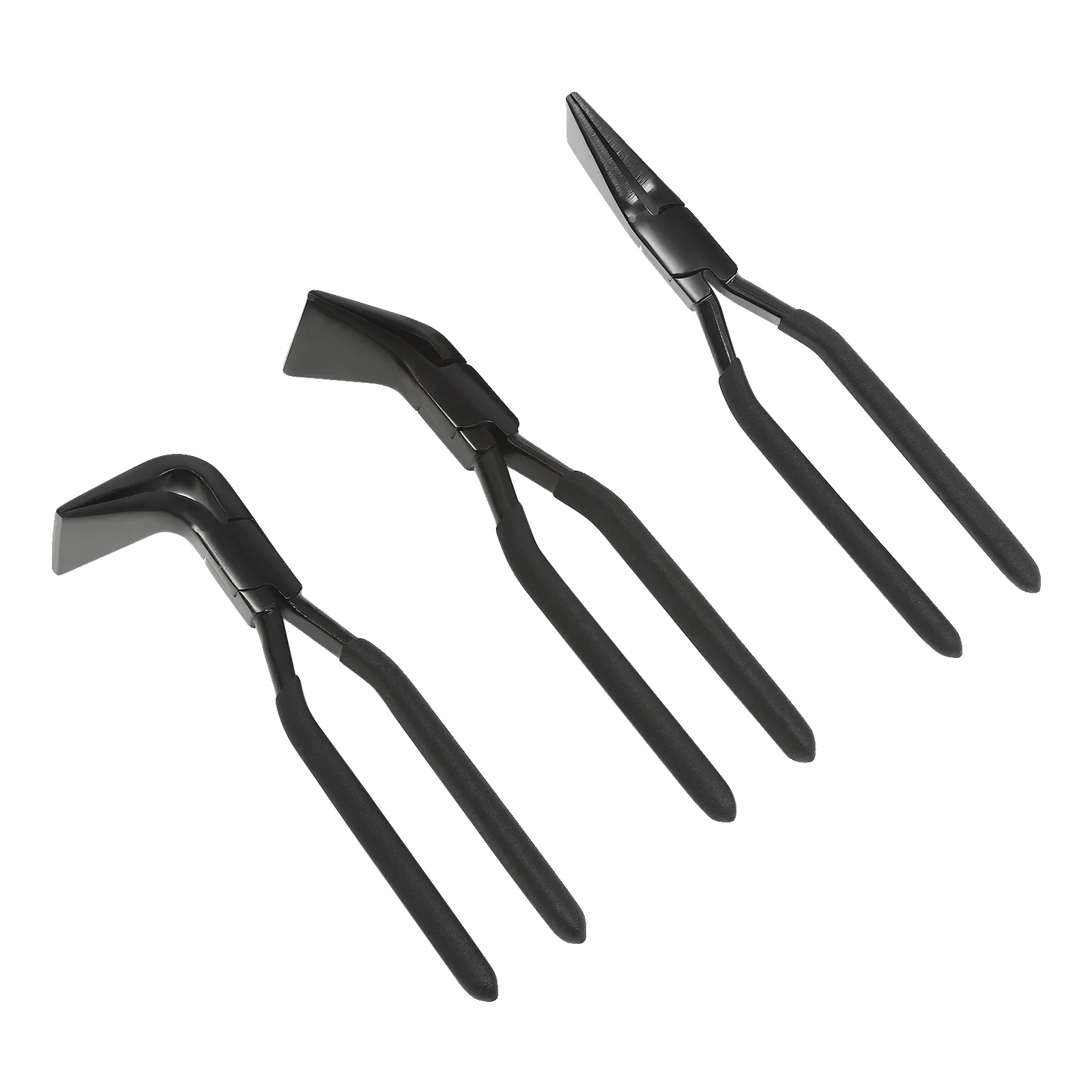 Blechzangen-set, Ergonomische Griffe, Langlebiger Kohlenstoffstahl, Schwarz