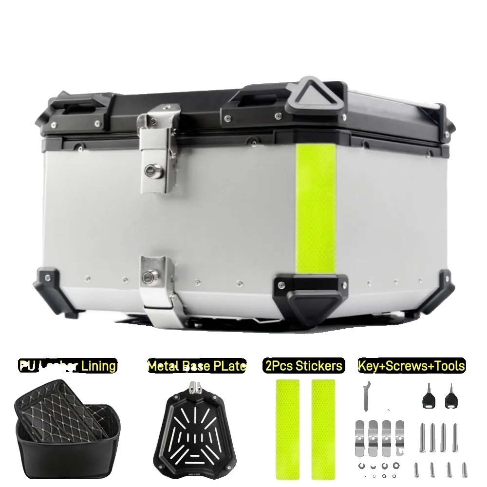 Motorrad Topcase, Wasserdicht, Universelle Passform, 65l-silber