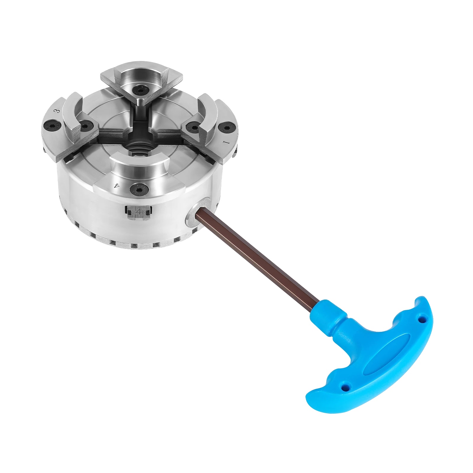 Selbstzentrierendes Spannfutter, Verstellbarer Spannbereich, Leichtes Design, Silber, 4jaw