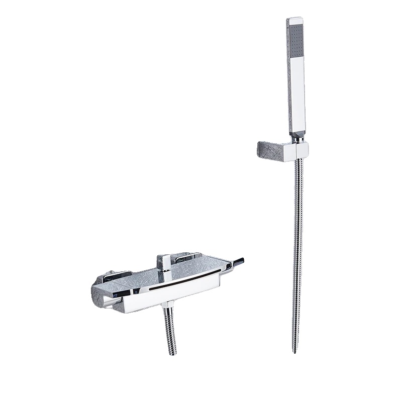 Badezimmer Duscharmatur, Doppelgriff, Zeitgenössisches Design, Chrom