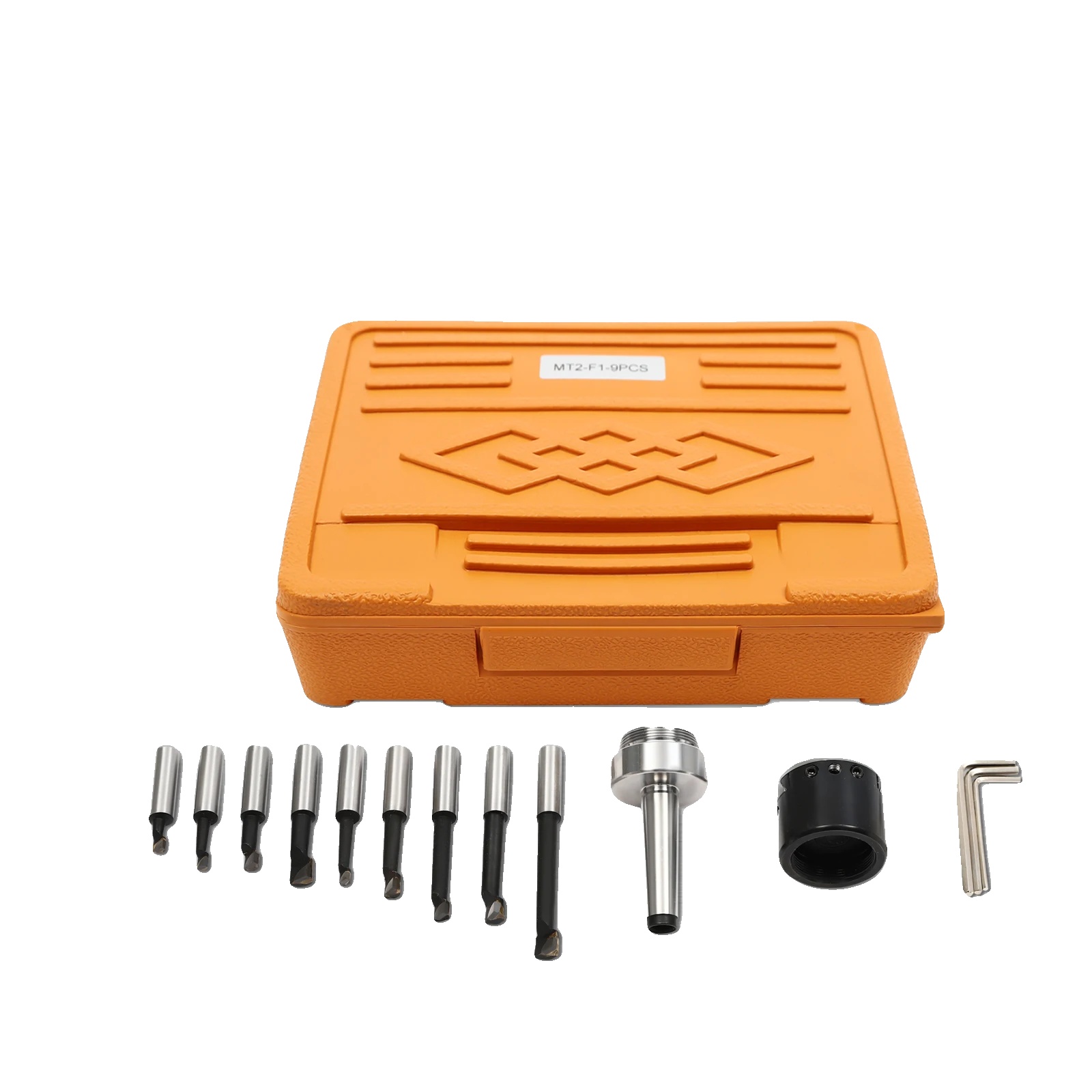 Langlochfräsen Set, Stahlmaterial, Bohrbereich 10-125 Mm, Produktgröße 22x20x6 Cm, Bruttogewicht 6,75 Kg, 9 Teile Enthalten