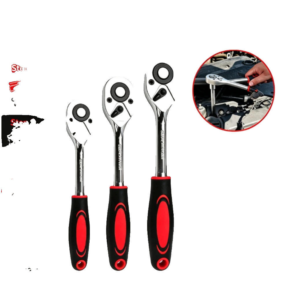 Ratschenschlüsselset, 1/2" Antrieb, 3/8" Antrieb, 1/4" Antrieb, Hochwertiger Stahl, Ergonomischer Griff