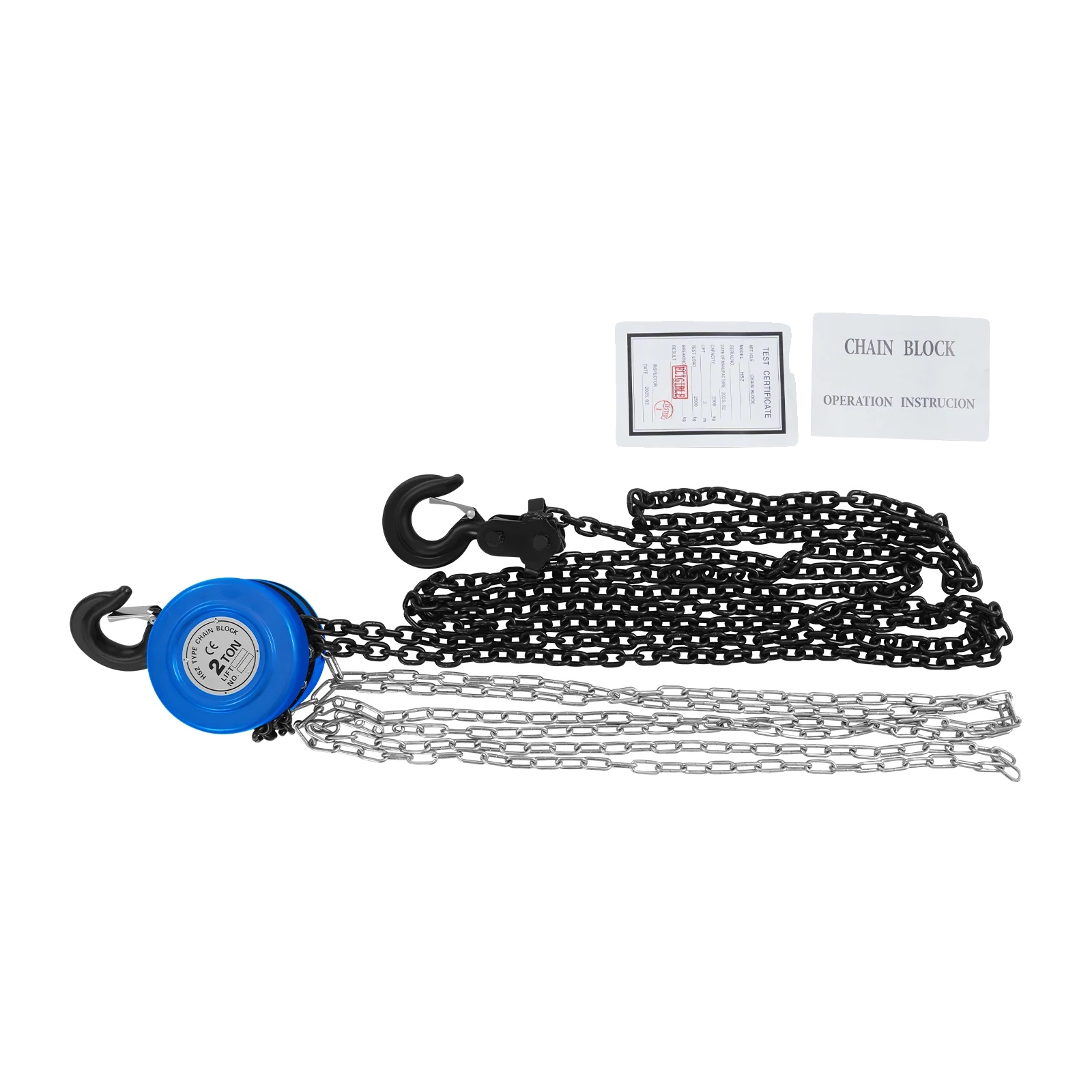 Handkette-hubgerät, 2t Hebekapazität, Langlebige Stahlkonstruktion, Blau