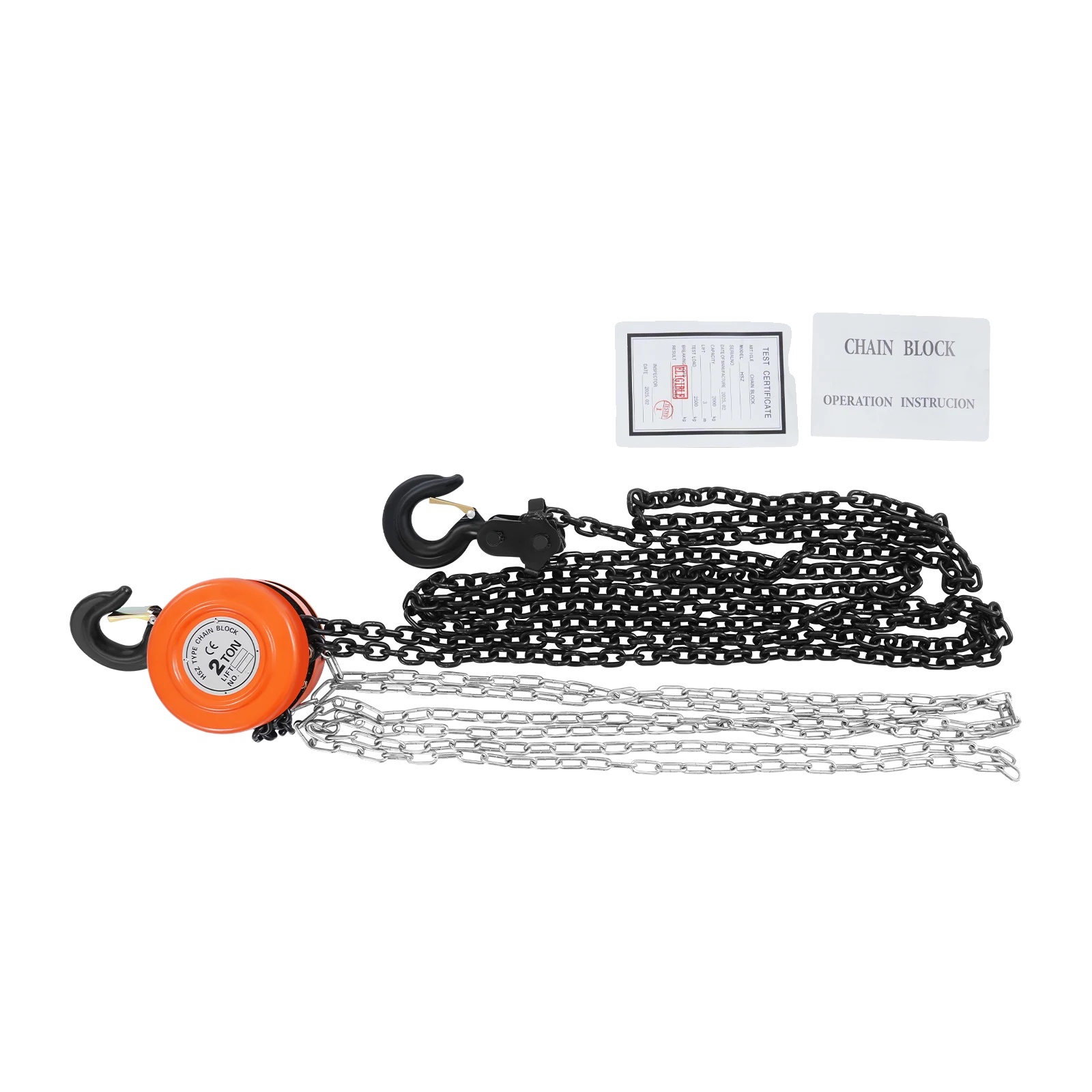 Handkette-hubgerät, 2t Hebekapazität, Langlebige Stahlkonstruktion, Orange