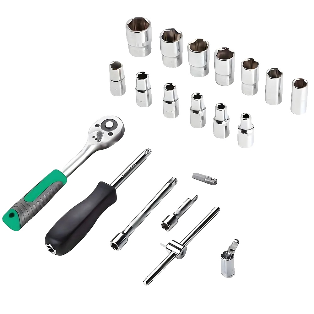 Steckschlüsselsatz, 216-teiliges Werkzeugset, Ergonomisches Ratschen-design, Box-set