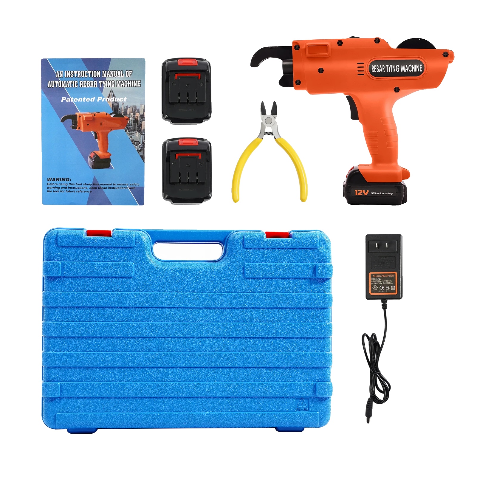 Bewehrungsbindemaschine, 4500mah Batterie, 12v Motor, 110m Bindedraht, 0,8mm Drahtdurchmesser, 27,5cm Größe