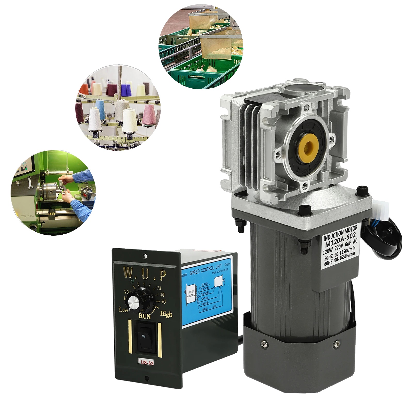 Turbinen-drehzahlregelmotor, 120w, 220v, 25nm Drehmoment, Zwei Geschwindigkeitsmodi, Kompakte Größe