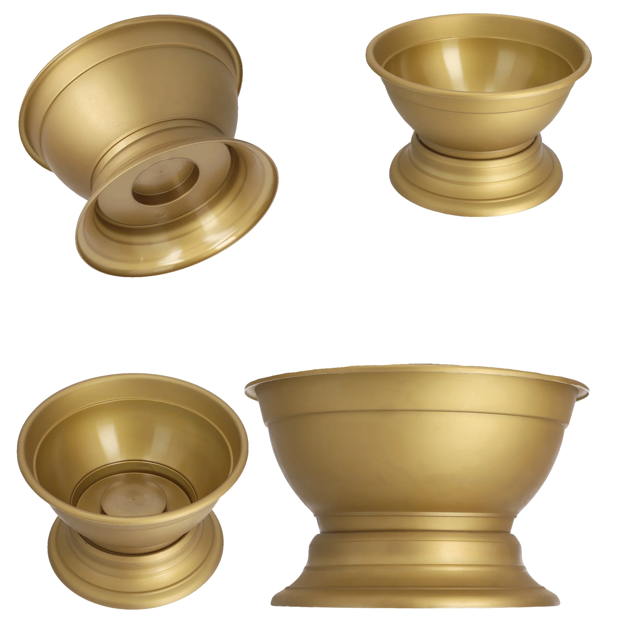 Blumentopf, Langlebiger Kunststoff, Wetterbeständig, Gold-c, L-a