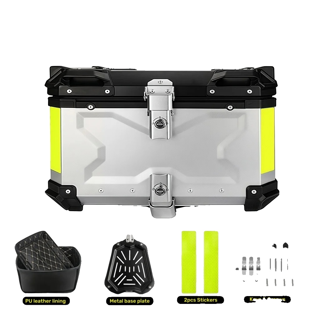 Motorrad Topcase, Wasserdicht, Schnellverschluss-design, X-65l-silber