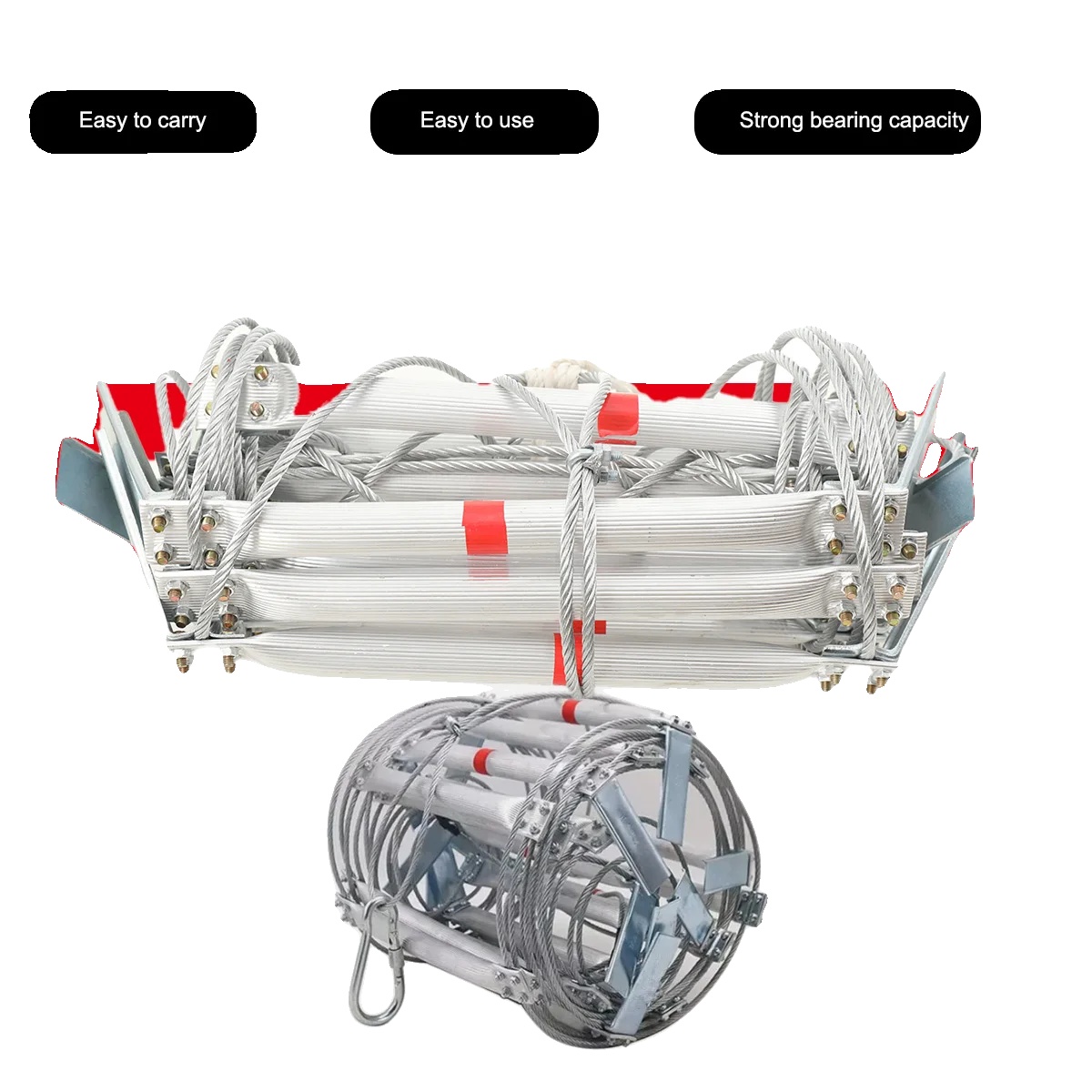 Seilleiter, Aluminiumlegierung, 2,5 M Länge, 150 Kg Tragfähigkeit, Leicht, Vielseitig Einsetzbar