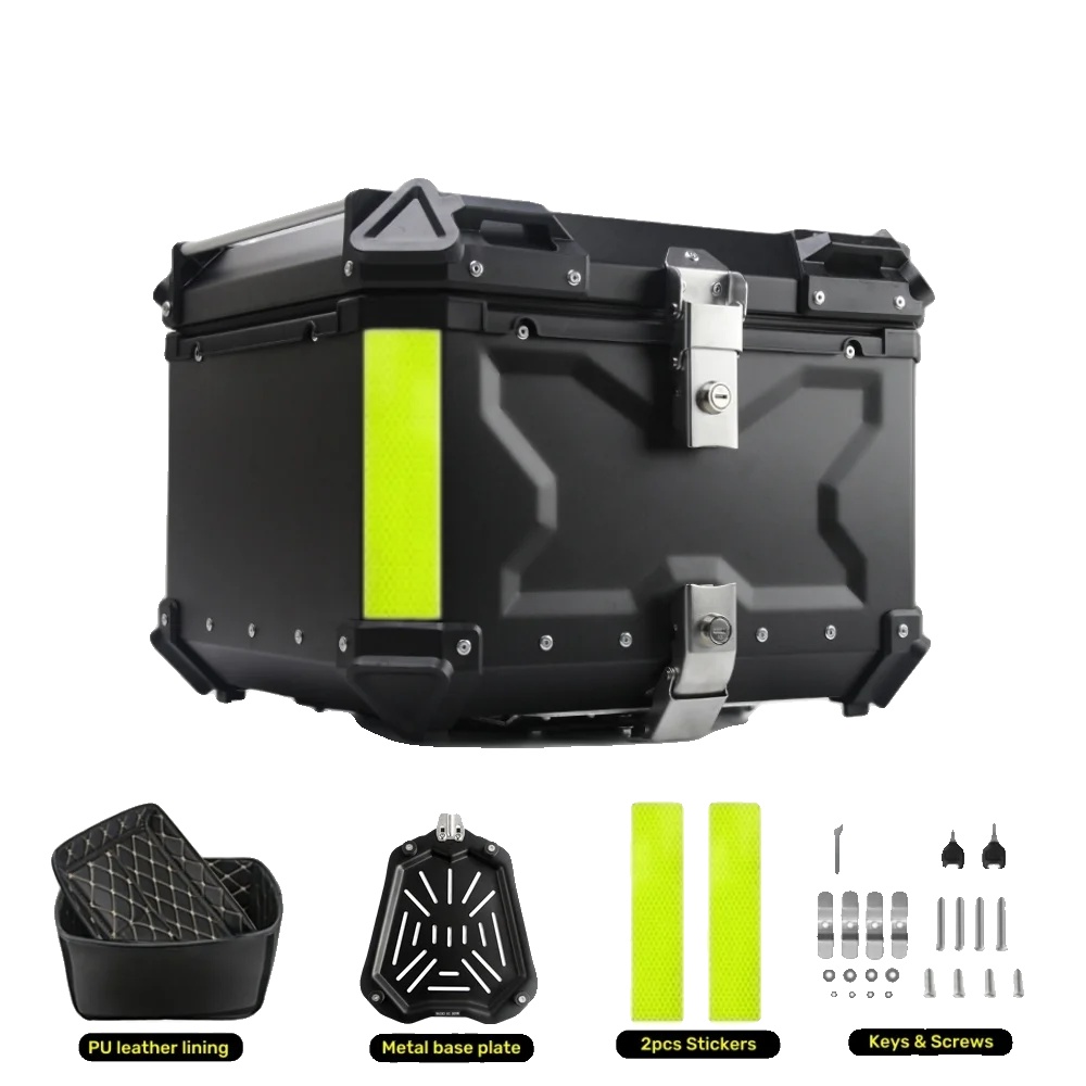Motorrad Top-case, Aluminiumlegierung Konstruktion, Wasserdichtes Design, X-55l-schwarz
