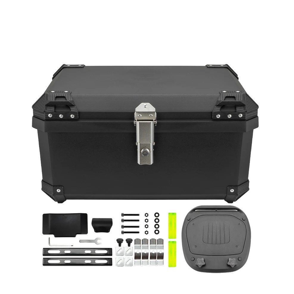 Motorrad Topcase, Wasserdichtes Design, Universelle Passform, 65l Silberne Box
